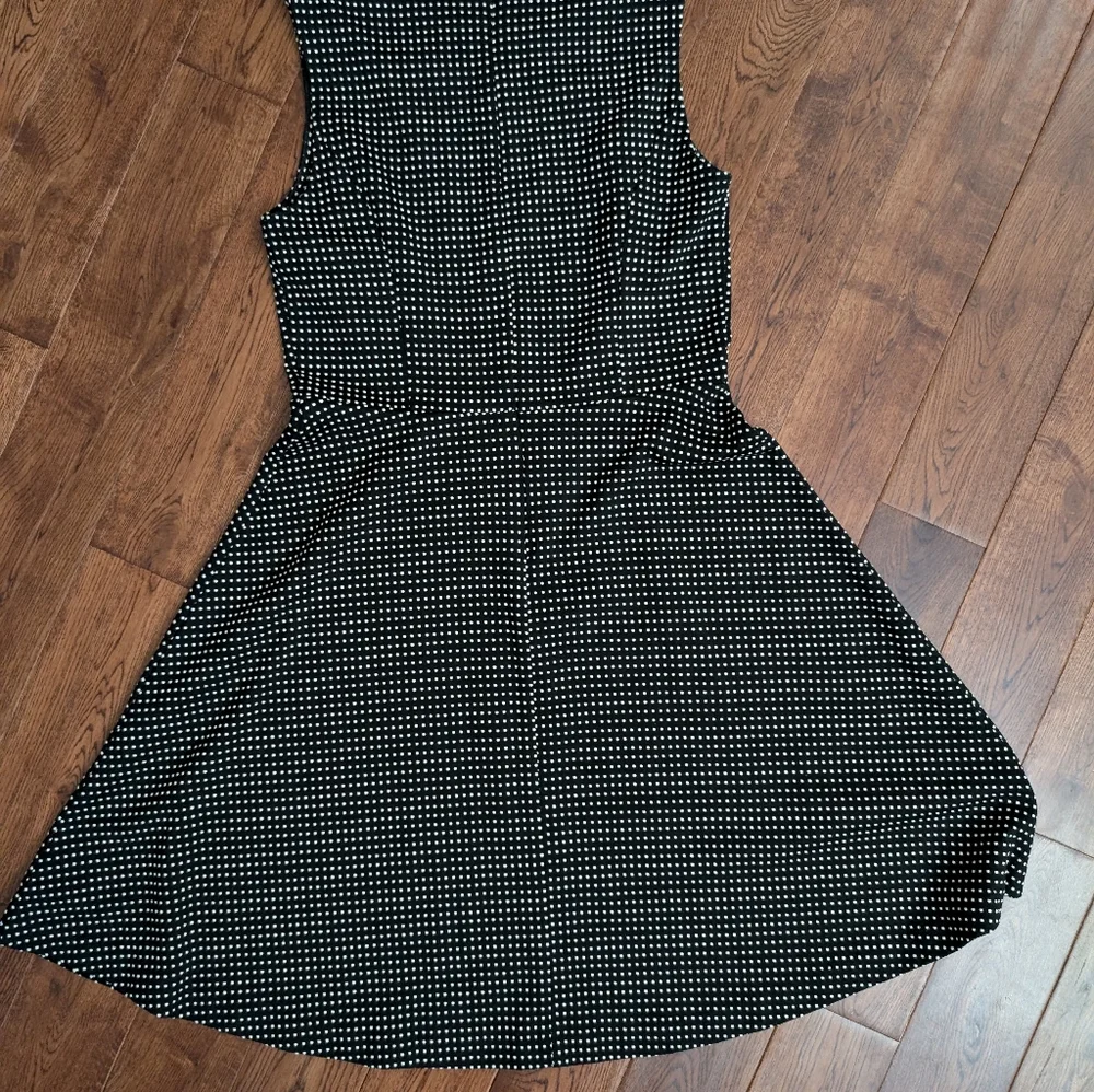 EUC Merona Black & White Polka Dot Sleeveless Skater Full Skirt Dress Size Small - Picture 5 of 7